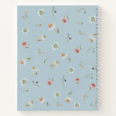 Floral Spring Dusty Blue gepersonaliseerd Notitieboek (Achterkant)