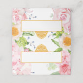 Floral Spring Folded Quinceanera Placement Kaart (Buitenkant ongevouwen)