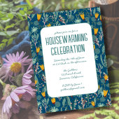 Floral Spring Garden Custom HOUSEWARMING PARTY Kaart
