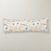 Floral Spring Home Botanical Blue Yellow Mix Lichaamskussen (Achterkant)