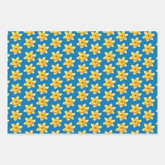 Floral Spring Waterverf geel Daffodil Inpakpapier Vel (Voorkant 3)