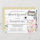 Floral spring waterverf script stream post kaart (Voorkant / Achterkant)