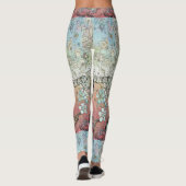 Floral springtime paisley cat silhouette leggings (Achterkant)