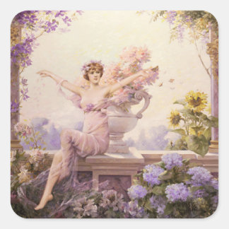 Floral Sprite Vierkante Sticker