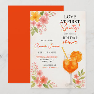 Floral Spritz Vrijgezellenfeest Thema Kaart
