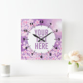 Floral Square wandklok Vierkante Klok (Huis)