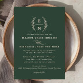 Floral Stacked Initialen bruiloft monogram Kaart