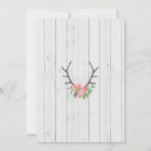 Floral Stag Rustic Flowers Invitation Baby shower (Dos)