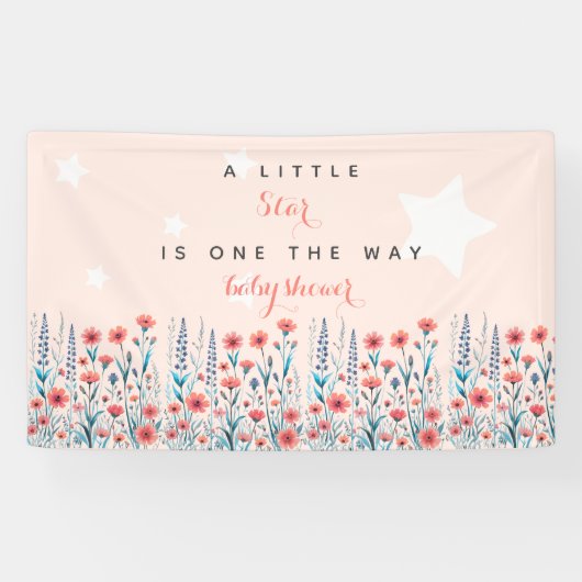Floral Star Baby shower Spandoek (Horizontaal)