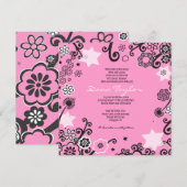Floral Star Jewish Baby Noaming Invitation Pink Kaart (Voorkant / Achterkant)