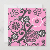 Floral Star Jewish Baby Noaming Invitation Pink Kaart (Achterkant)