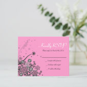 Floral Star of David Bat mitzvah Invitation Répons (Debout devant)