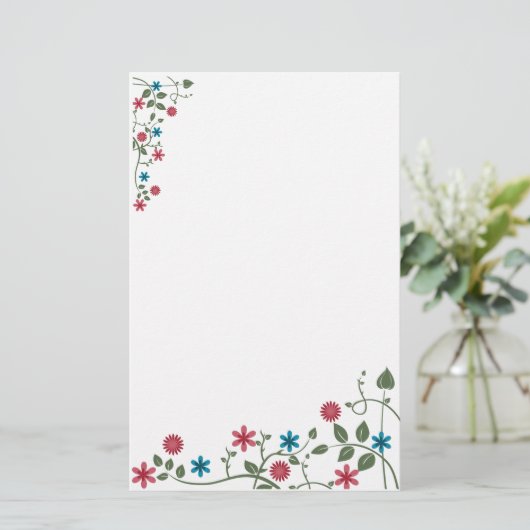 Floral Stationery Briefpapier (Staand voorkant)