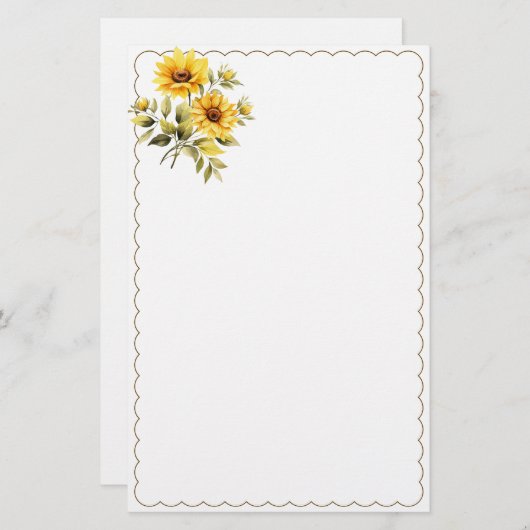 Floral Stationery Paper Briefpapier (Voorkant / Achterkant)