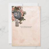 Floral Steampunk Vrijgezellenfeest Kaart (Achterkant)