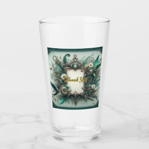 Floral Steampunk Wedding Groen en Zilver Glas