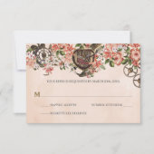 Floral Steampunk Wedding RSVP (Devant)