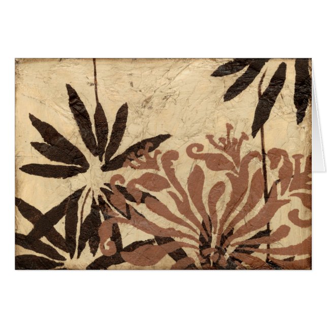 Floral Stencil Design met Tawny Leaves (Voorkant Horizontaal)