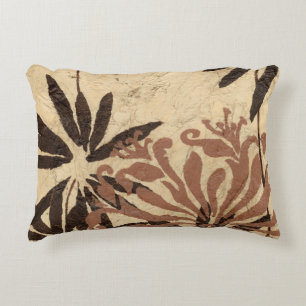 Floral Stencil Design met Tawny Leaves Accent Kussen