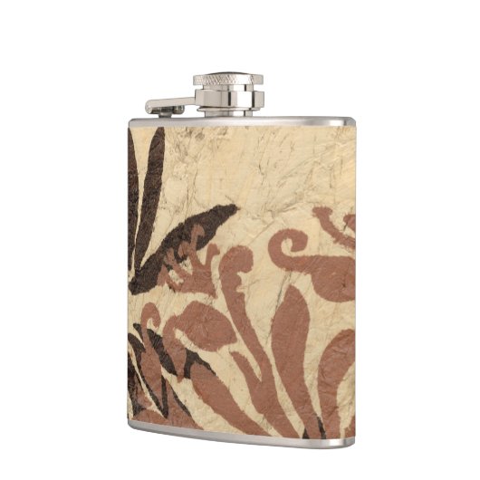 Floral Stencil Design met Tawny Leaves Heupfles (Links)