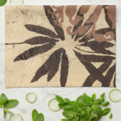 Floral Stencil Design met Tawny Leaves Theedoek (Gevouwen)
