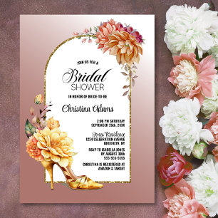 Floral Stiletto Shoe Blush Pink Vrijgezellenfeest Kaart