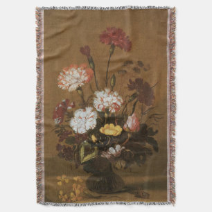 Floral still Life Flowers in Vase, barokje Deken