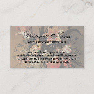 Floral still Life Flowers in Vase, barokje Visitekaartje