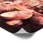 Floral still Life Pink Grunge Poster (Hoek)
