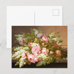 Floral still Life, Raoul M. De Longpré Briefkaart