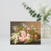 Floral still Life, Raoul M. De Longpré Briefkaart (Staand voorkant)