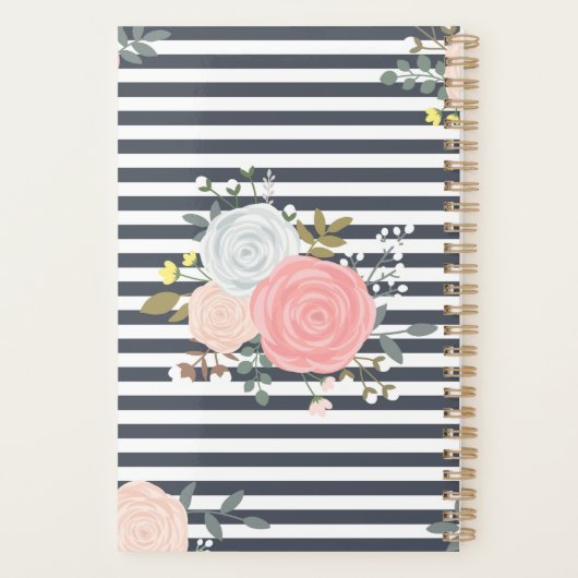 Floral Stripe 2022 Planner voor haar (Achterkant)
