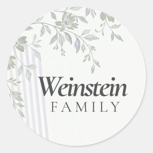 Floral Stripe Leaf Purim Sticker (Voorkant)