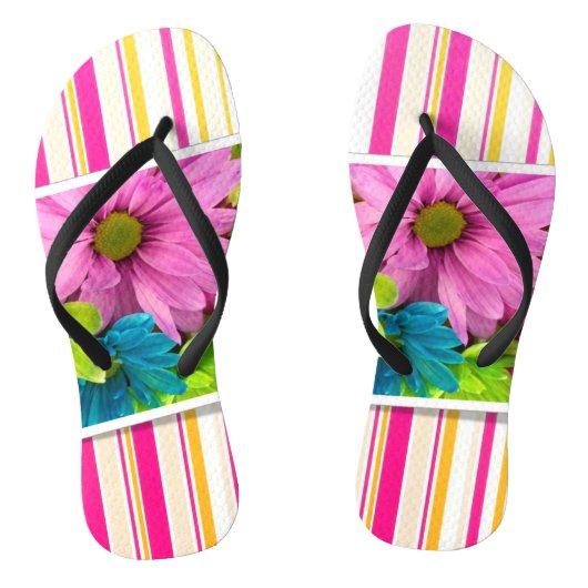 Floral Stripe Teenslippers (Voetbed)