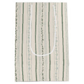Floral Striped Cream, Blauw en Groen Medium Cadeauzakje (Achterkant)