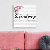 Floral Striped Love Story Canvas Print (Insitu (Woonkamer))