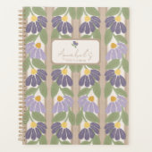 Floral Striped Personalized Planner (Voorkant)