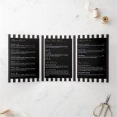  Floral Striped Salon Brochure Drieluik Kaart (Binnen)