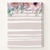 Floral & Stripes Gepersonaliseerd Notitieboek (Achterkant)