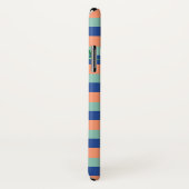 Floral Stripes Monogram iPhone Case (Achterkant / rechts)