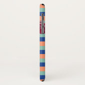 Floral Stripes Monogram iPhone Case (Achterkant/links)