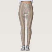 Floral Stripes Pattern – Elegant Repeating Leggings (Voorkant)