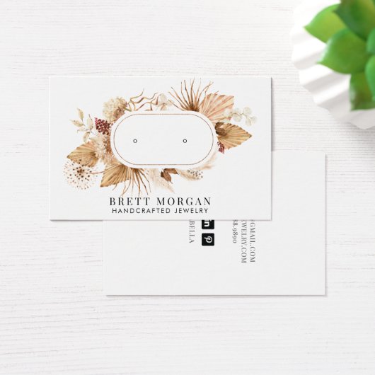 Floral Stud die Kaarten voor juwelenweergave verdi Visitekaartje (Bureau)