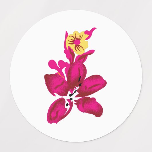 Floral Style, ArtyClick Crimson, Light Gold Labels (Design 2)