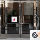 Floral Style, ArtyClick Crimson, Light Gold Raamsticker (Kantoordeur)