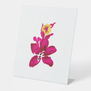 Floral Style, ArtyClick Crimson, Light Gold Reclamebord Met Voetstuk