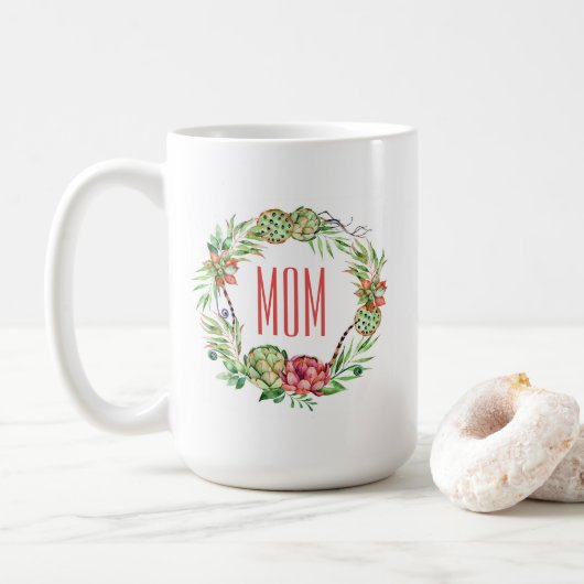  Floral Succlent | Moederdag Koffiemok (Met donut)