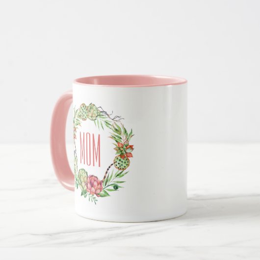 Floral Succlent | MOEDERDAG Mok (Voorkant links)