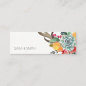 FLORAL SUCCULENT ANTLER BOHEMIAN ALLULUME ADDRESS MINI VISITEKAARTJE (Voorkant)