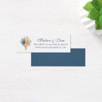 Floral Succulent Macaron Wedding RSVP-kaarten